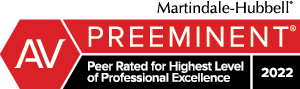 Martindale-Hubbell Peer rated for highest level of professional excellence in 2022 badge